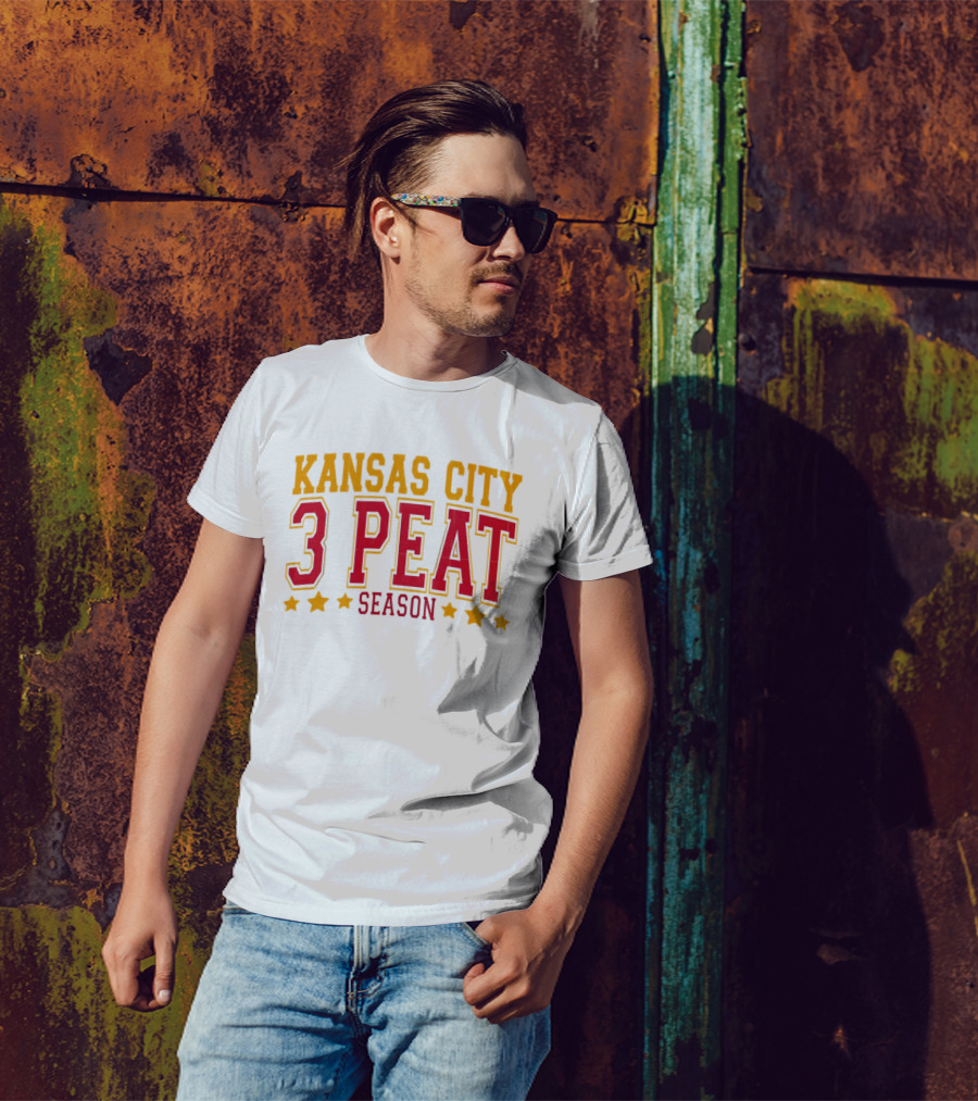 Kansas City 3 Peat Season Stars Championship Celebration T-Shirt