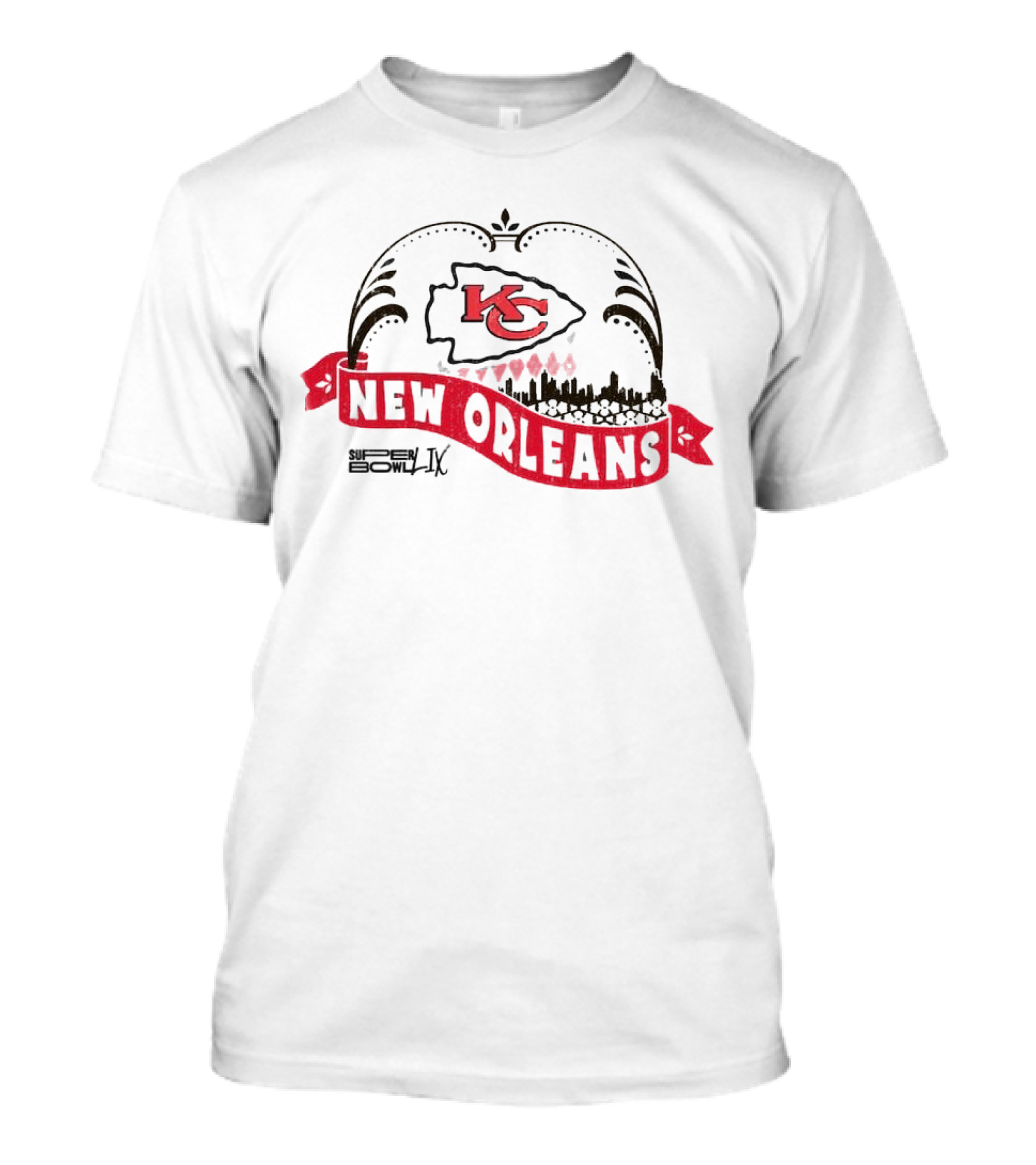 Kansas City Chiefs KC New Orleans Super Bowl LIX Majestic Threads T-Shirt