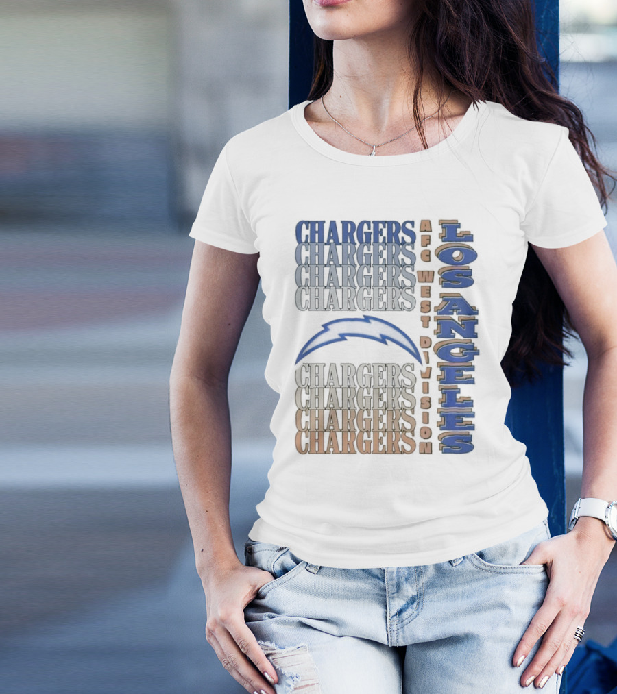 Los Angeles Chargers AFC West Division Chargers Bolt T-Shirt