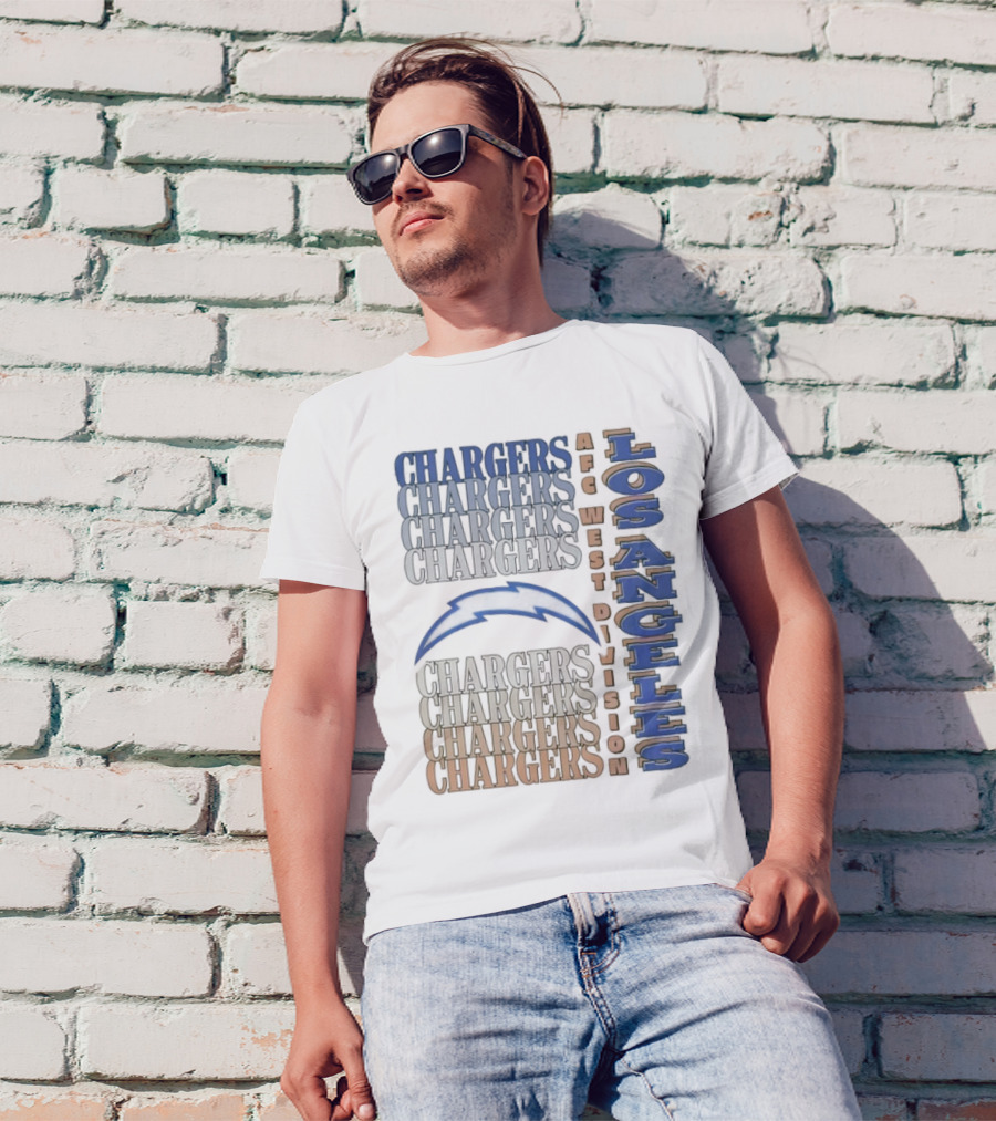 Los Angeles Chargers AFC West Division Chargers Bolt T-Shirt