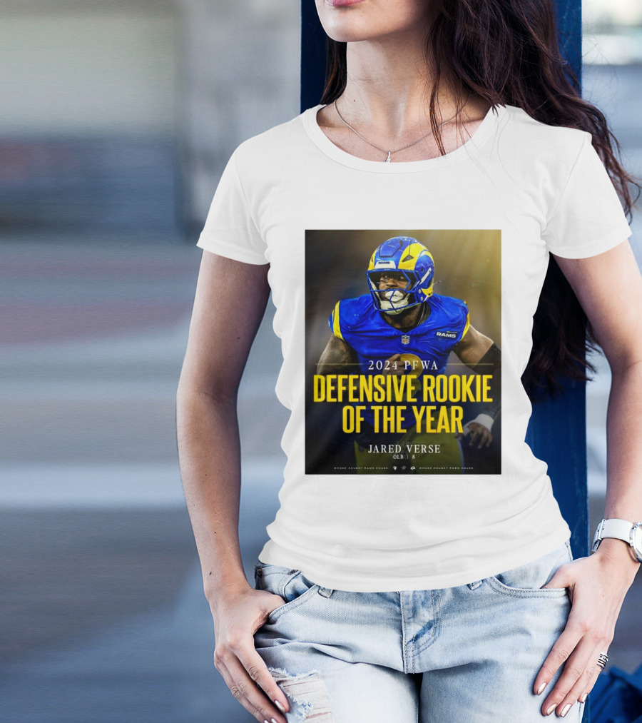Los Angeles Rams Jared Verse 2024 PFWA Defensive Rookie Of The Year T-Shirt