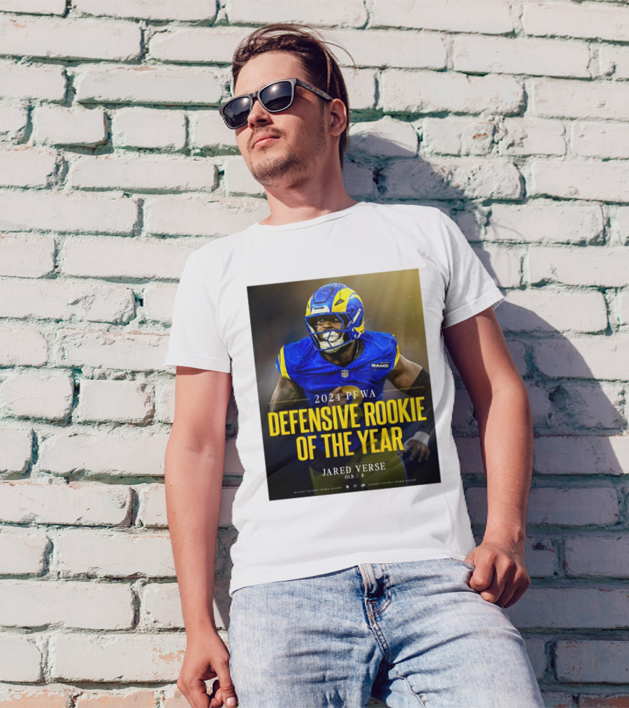 Los Angeles Rams Jared Verse 2024 PFWA Defensive Rookie Of The Year T-Shirt