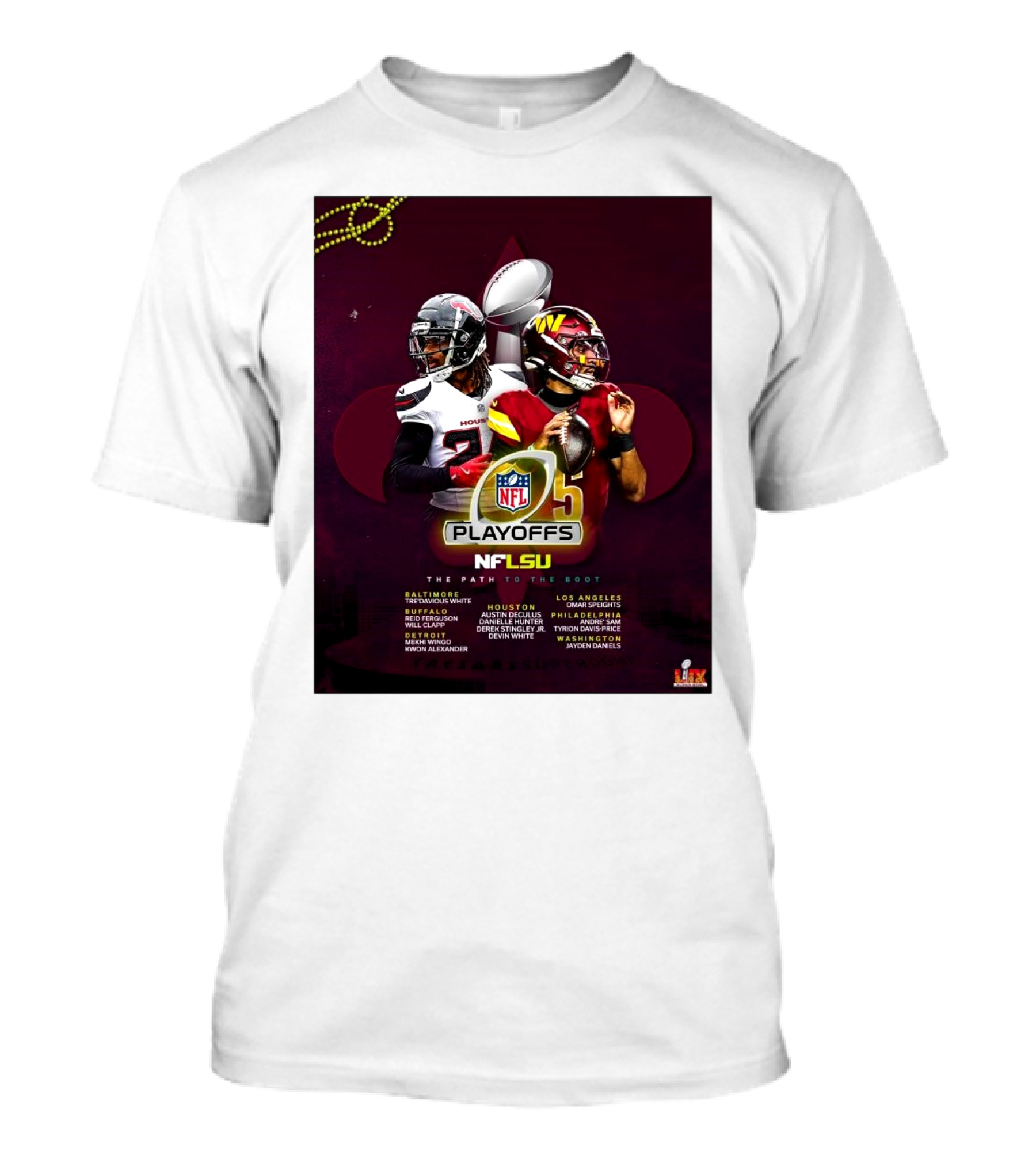 LSU Football NFL Playoffs Path To The Boot Tre’Davious White Buffalo Reid Ferguson Will Clapp T-Shirt