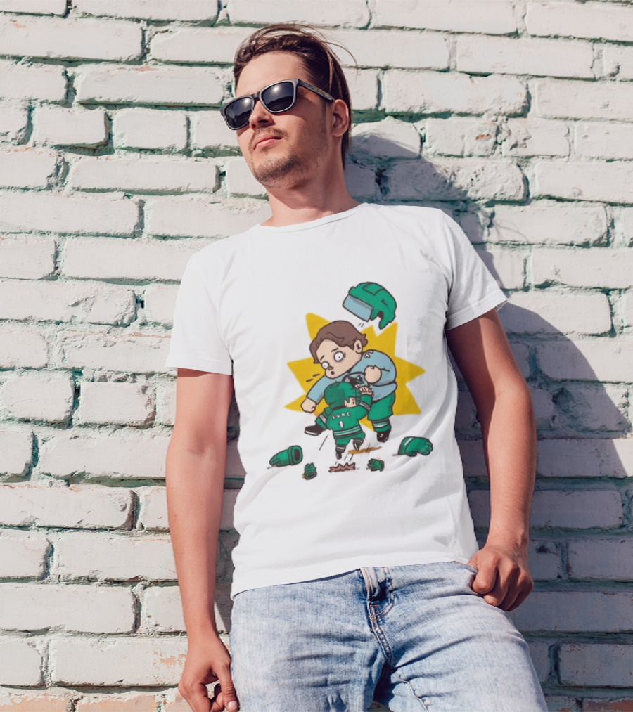 Mack Attacked Macklin Celebrini San Jose Sharks Cartoon Fight T-Shirt