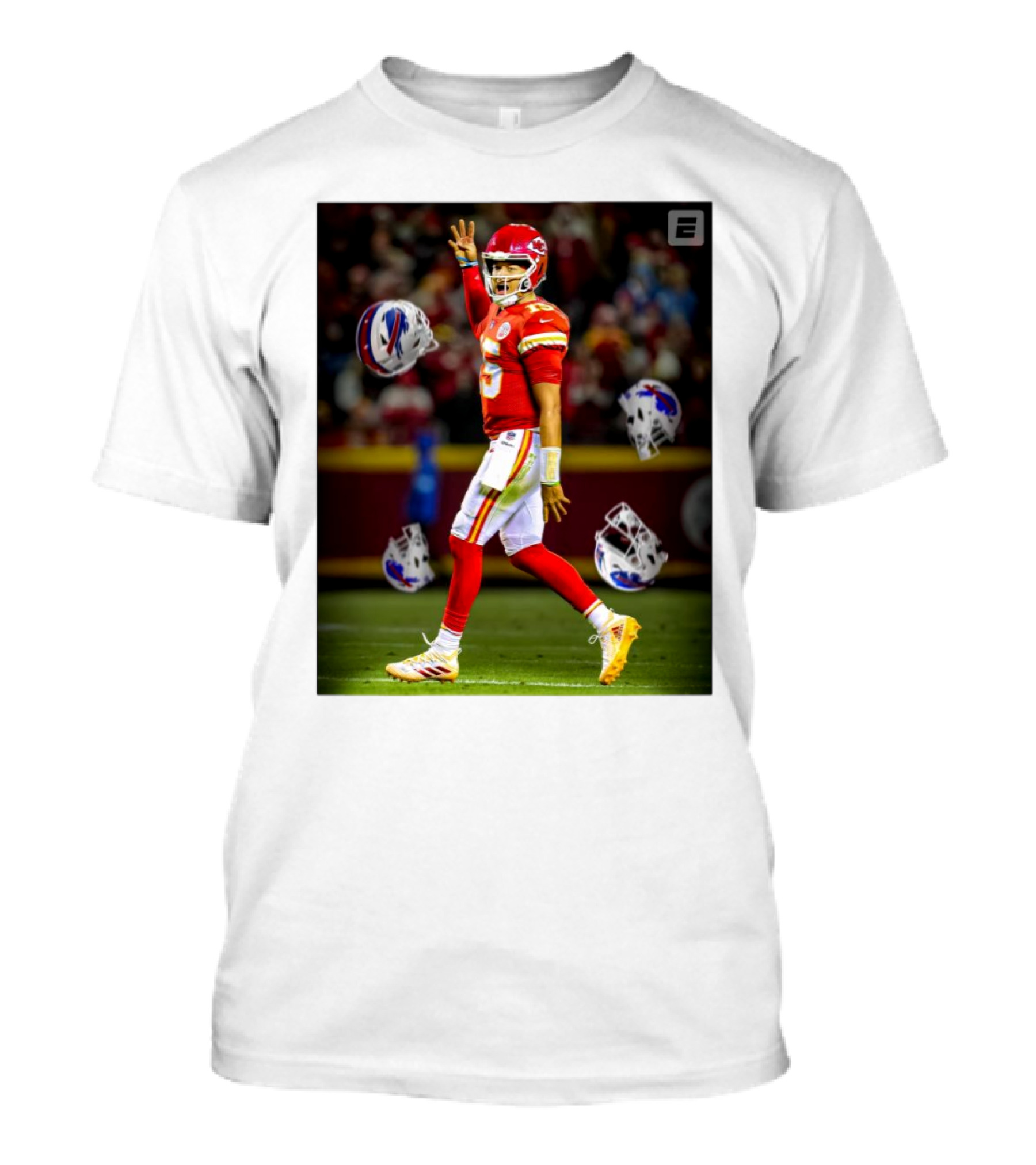 Chiefs Mahomes Dominates Playoffs Against Bills Allen 4-0 Record T-Shirt