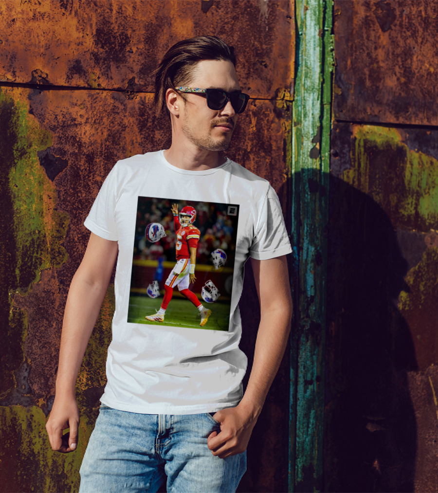 Chiefs Mahomes Dominates Playoffs Against Bills Allen 4-0 Record T-Shirt
