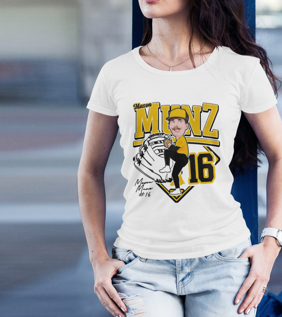 Mason Munz Baseball 2025 Player 16 Caricature T-Shirt