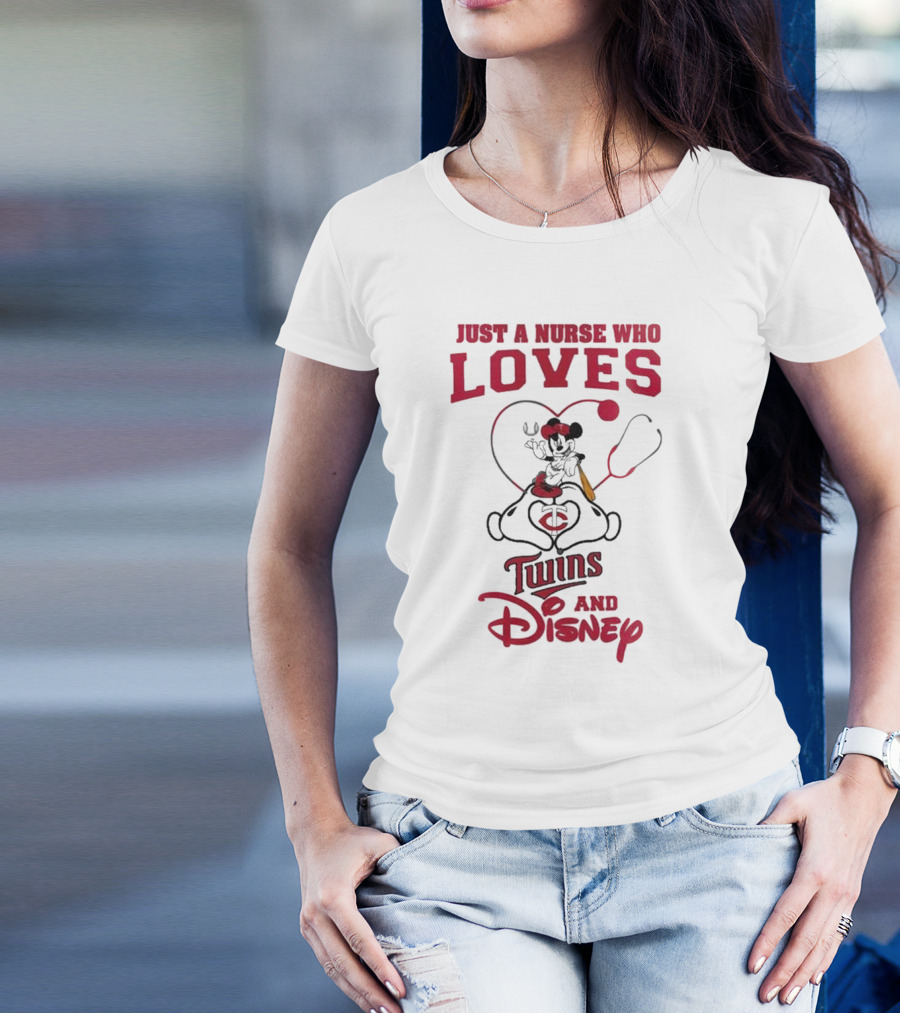 Just A Nurse Who Loves Minnesota Twins Disney Mickey Mouse T-Shirt