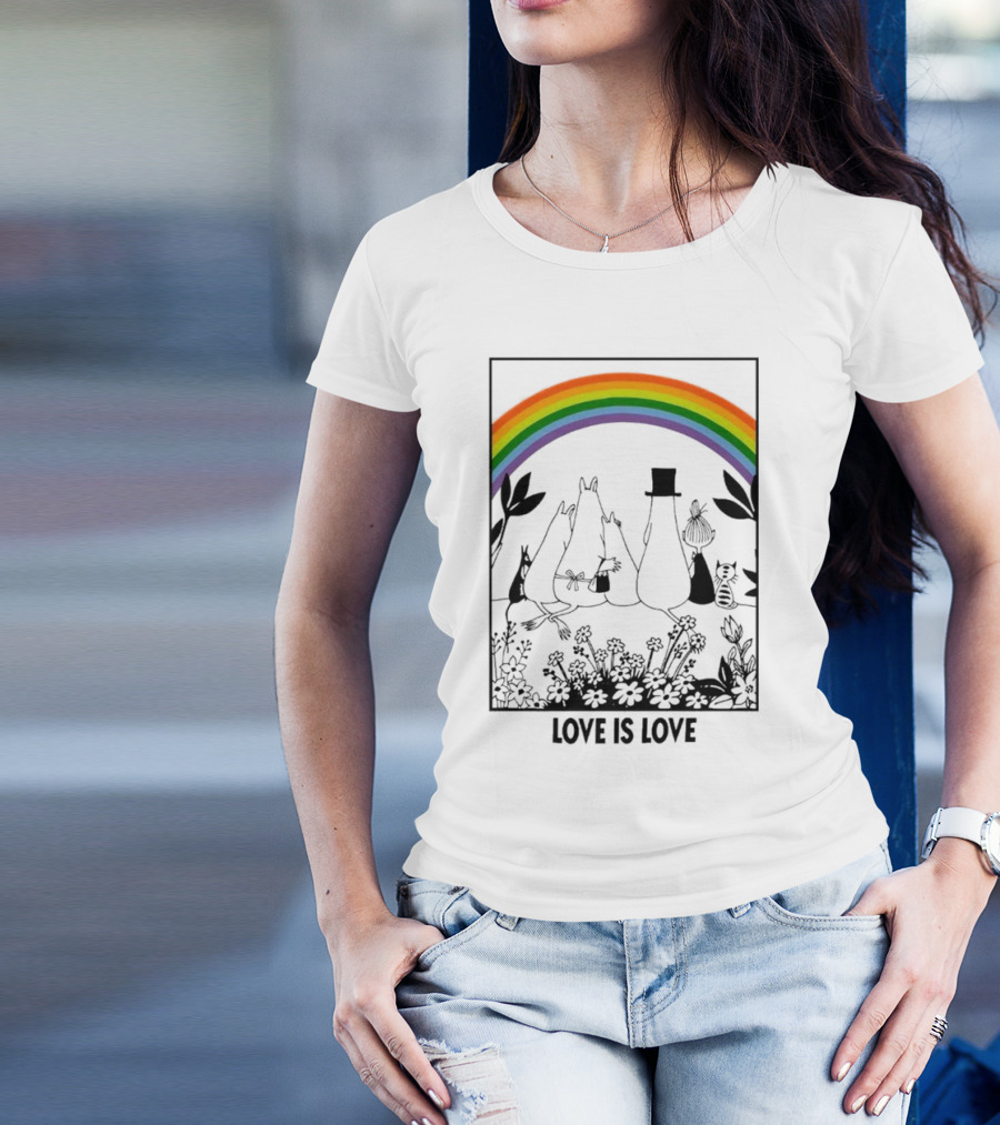 Moomin Rainbow Pride Love Is Love T-Shirt