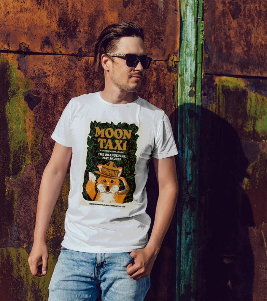 Moon Taxi Asheville Concert The Orange Peel May 30 2025 Tour Fox Art T-Shirt