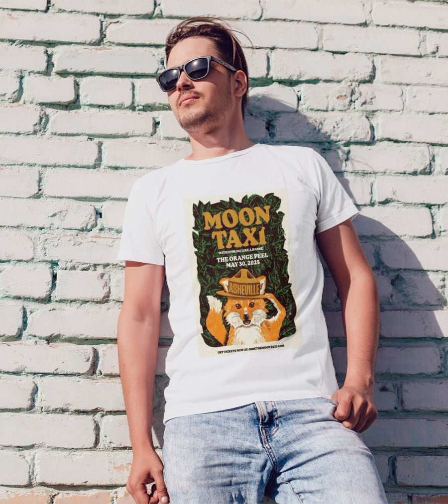 Moon Taxi Asheville Concert The Orange Peel May 30 2025 Tour Fox Art T-Shirt