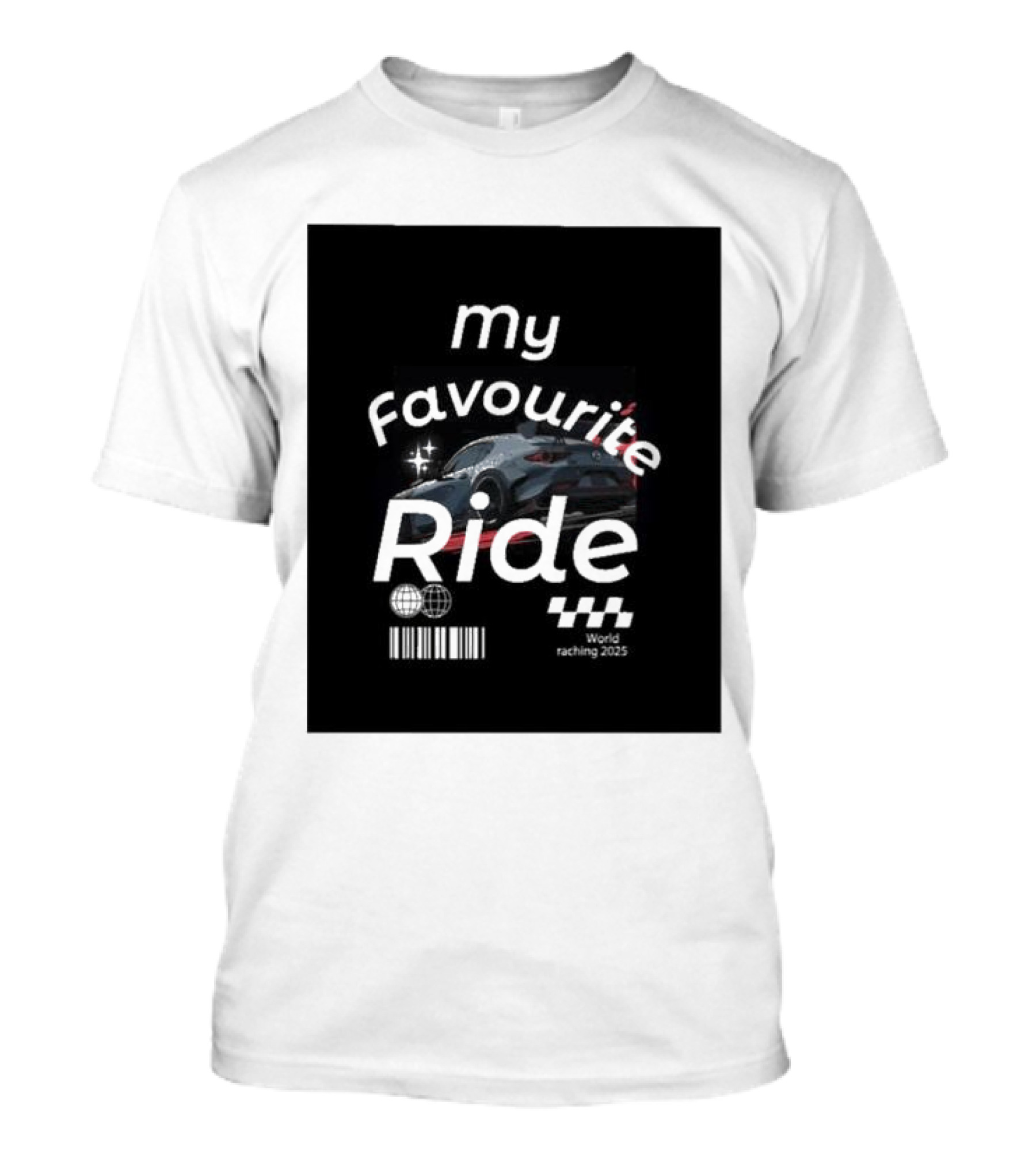 My Favourite Ride World Racing 2025 Racing Car Back View T-Shirt