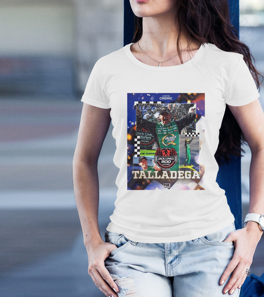 Austin Cindric Celebrates Victory Jack Link's 500 Talladega NASCAR Race Win T-Shirt