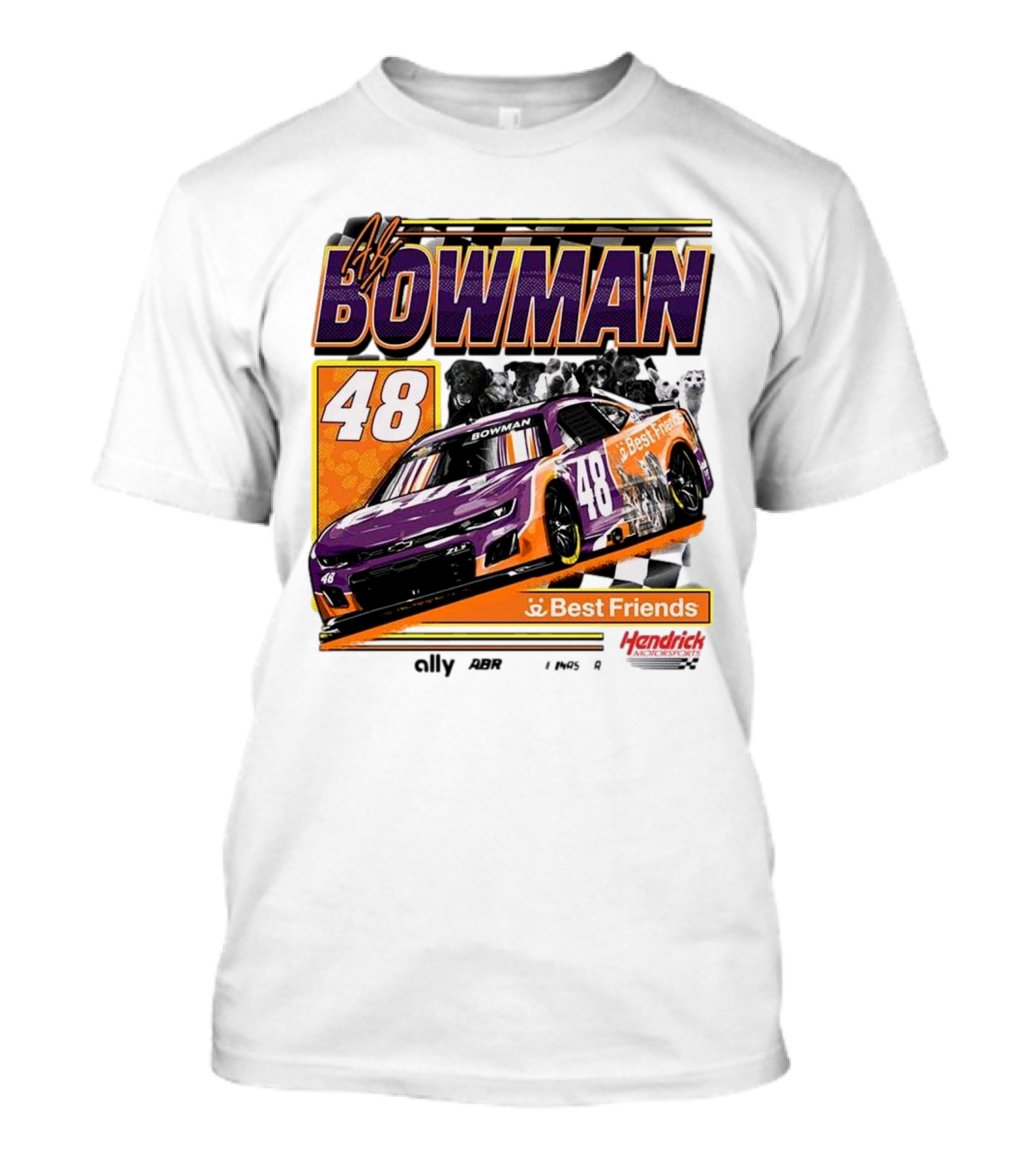 48 Bowman NASCAR Hendrick Motorsports Best Friends 2025 Alex Bowman Signature T-Shirt