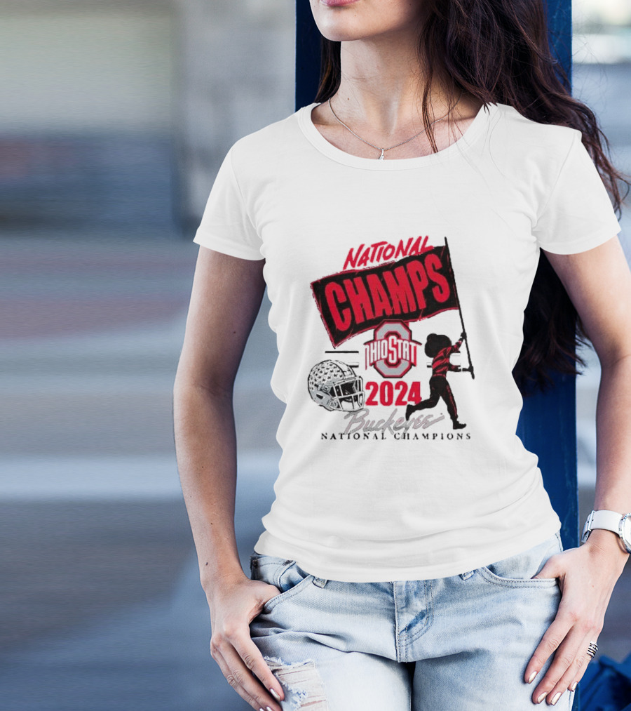 National Champs Ohio State 2024 Brutus Flag Wave T-Shirt