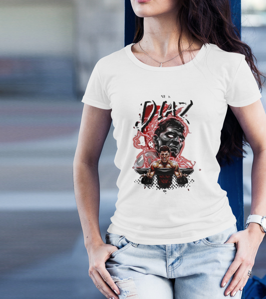 Nate Nick Diaz Electric Aura Fight Scene T-Shirt