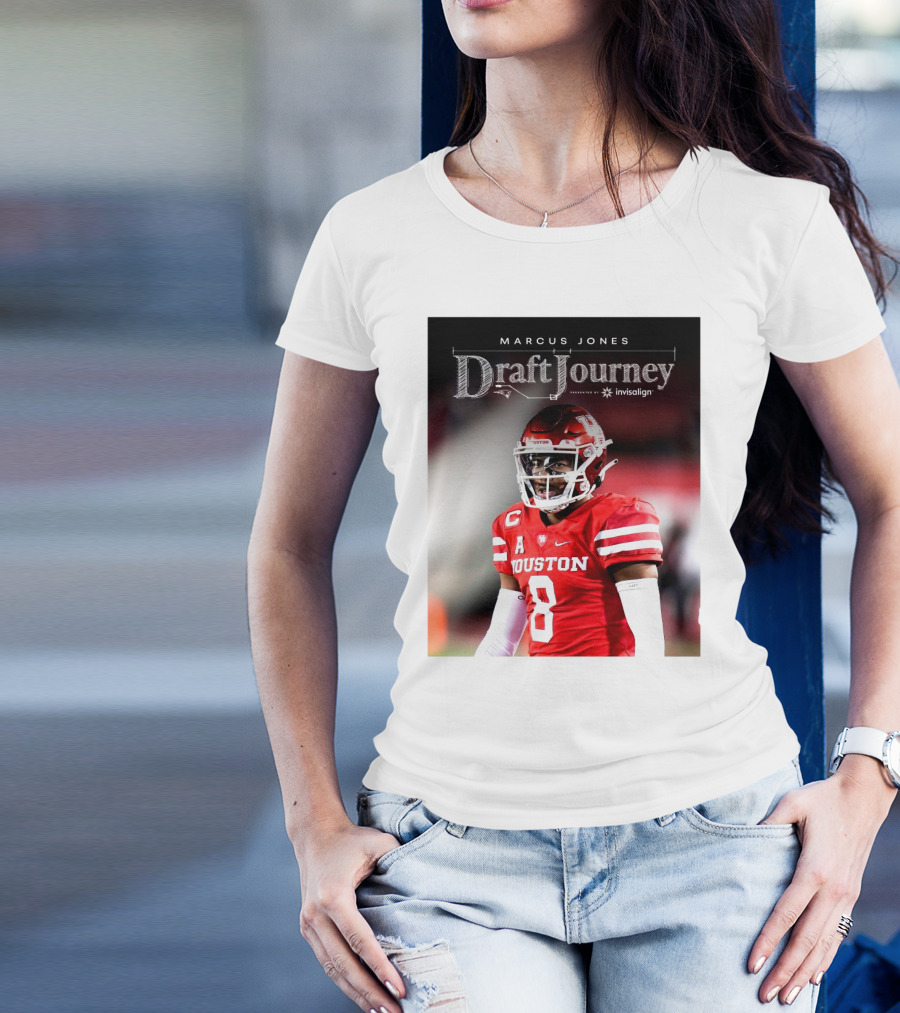 Marcus Jones New England Patriots NFL Draft Journey Houston Football T-Shirt