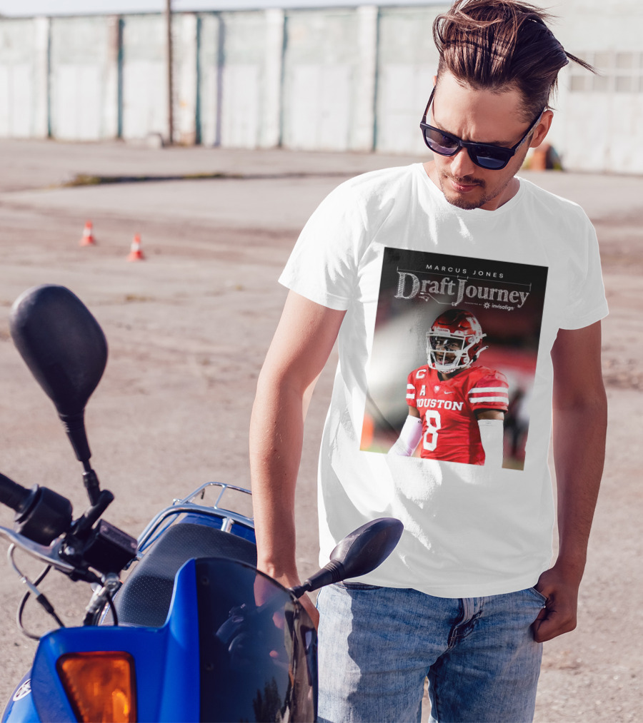 Marcus Jones New England Patriots NFL Draft Journey Houston Football T-Shirt