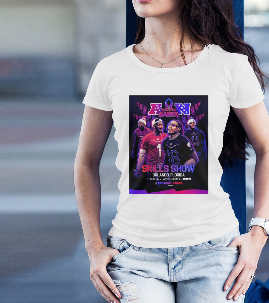 NFC And AFC NFL Pro Bowl Games 2025 Skills Show Orlando Florida January 30 ESPN T-Shirt
