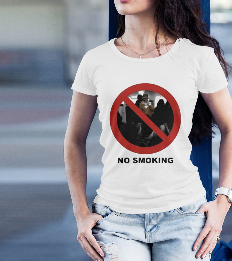 No Smoking Circle Icon With Anonymous Figure T-Shirt