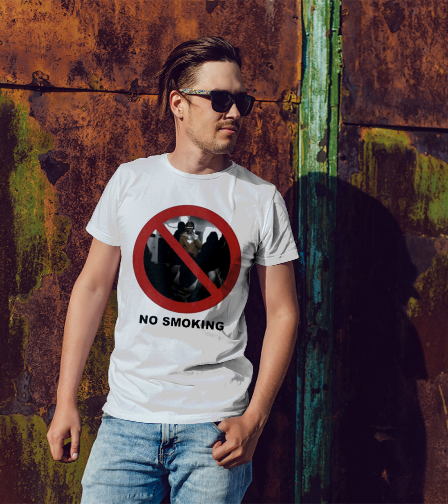 No Smoking Circle Icon With Anonymous Figure T-Shirt