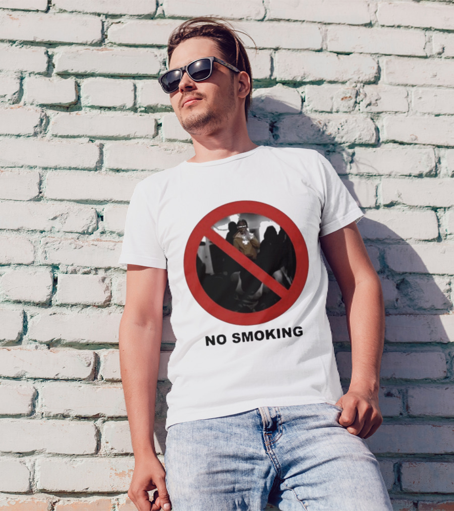 No Smoking Circle Icon With Anonymous Figure T-Shirt