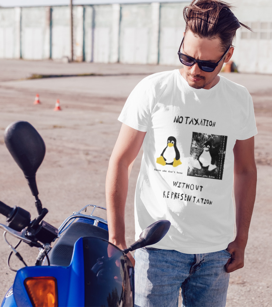 No Taxation Without Representation Unhappy Feet Penguin T-Shirt