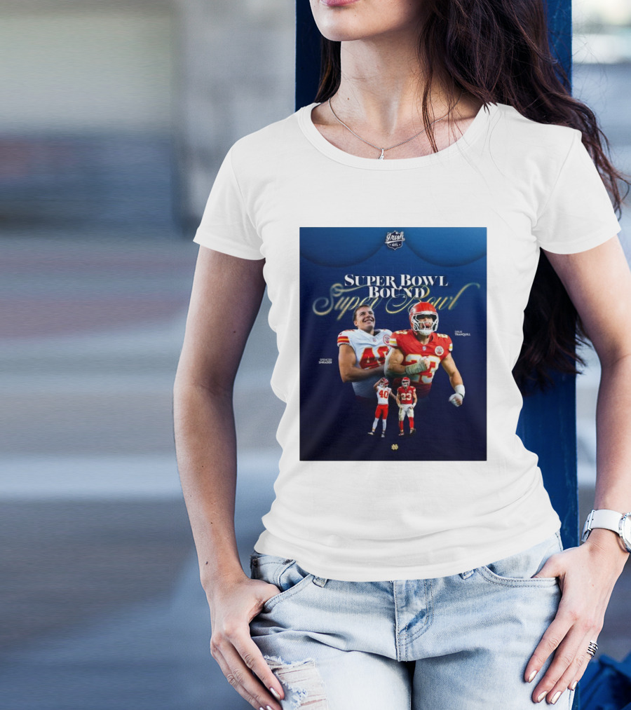 Notre Dame Super Bowl Bound Spencer Shrader Drue Tranquill NFL Irish T-Shirt