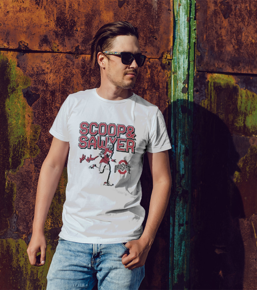 Ohio State Jack Sawyer Scoop And Sawyer Buckeyes Football T-Shirt