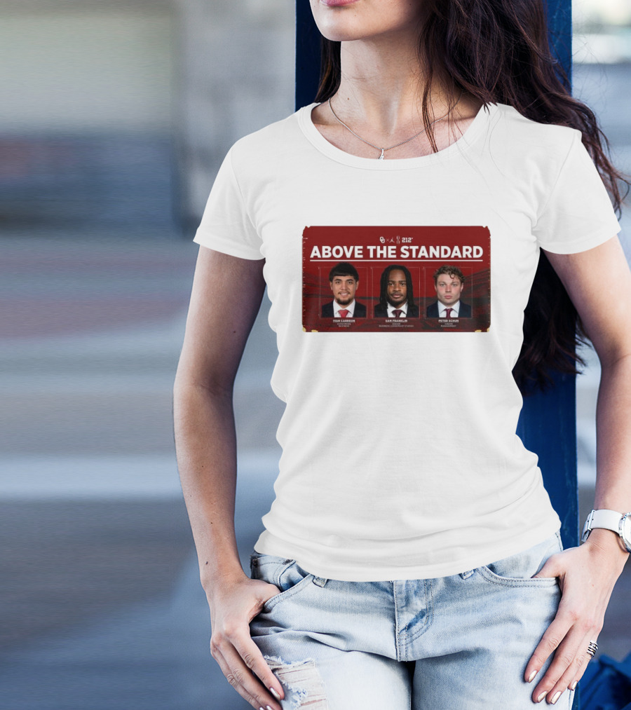 OU 212° Above The Standard Ivan Carreon Sam Franklin Peter Schuh Football T-Shirt