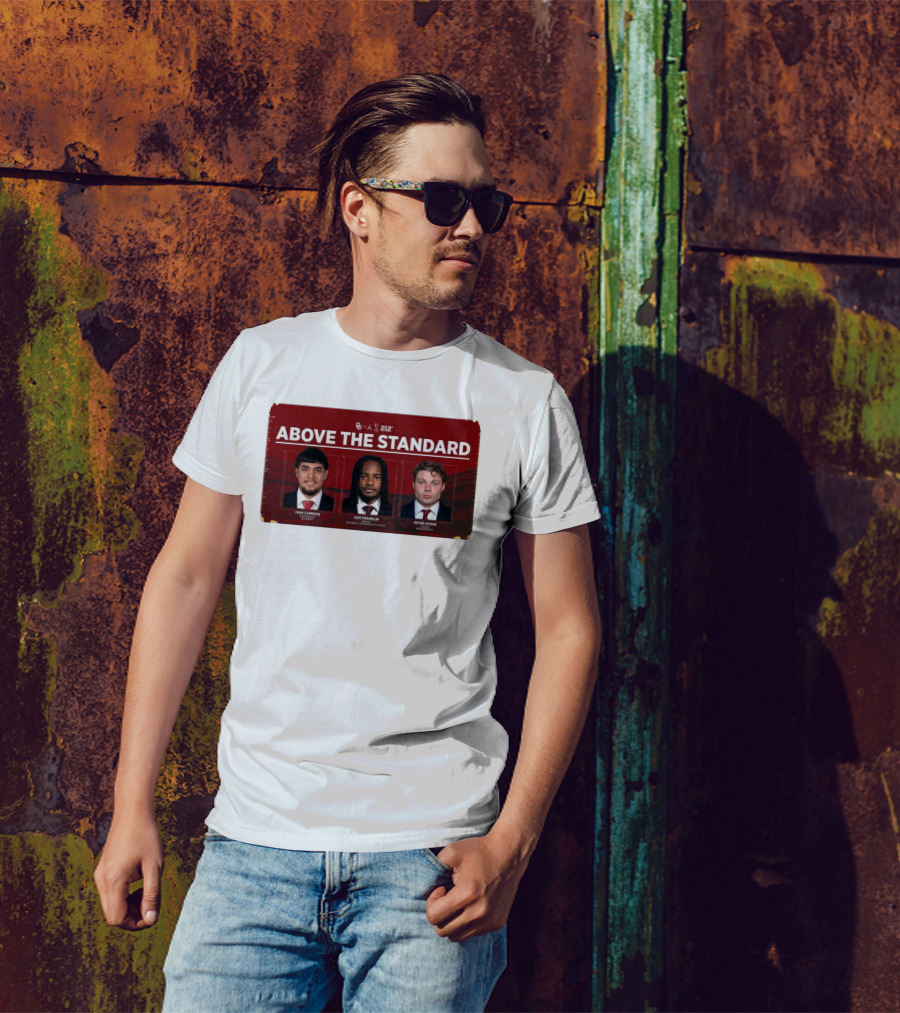 OU 212° Above The Standard Ivan Carreon Sam Franklin Peter Schuh Football T-Shirt