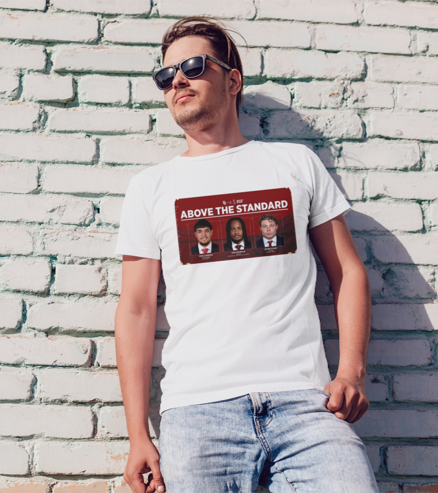 OU 212° Above The Standard Ivan Carreon Sam Franklin Peter Schuh Football T-Shirt