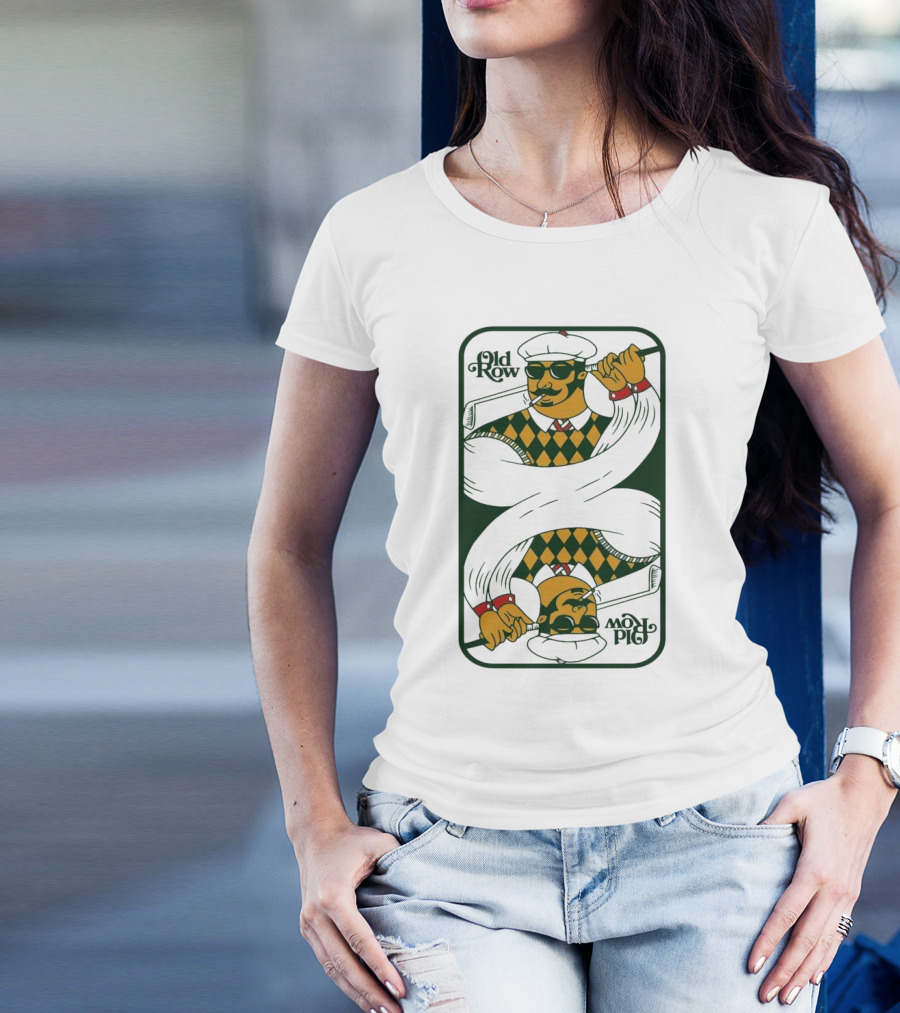 Old Row Golf Playing Card Ace Pipe Pattern T-Shirt