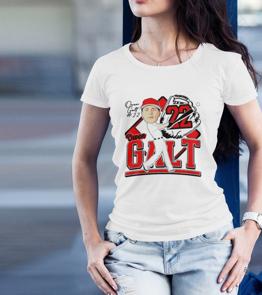 Owen Galt 22 Louisiana Ragin Cajuns Baseball Player Caricature T-Shirt