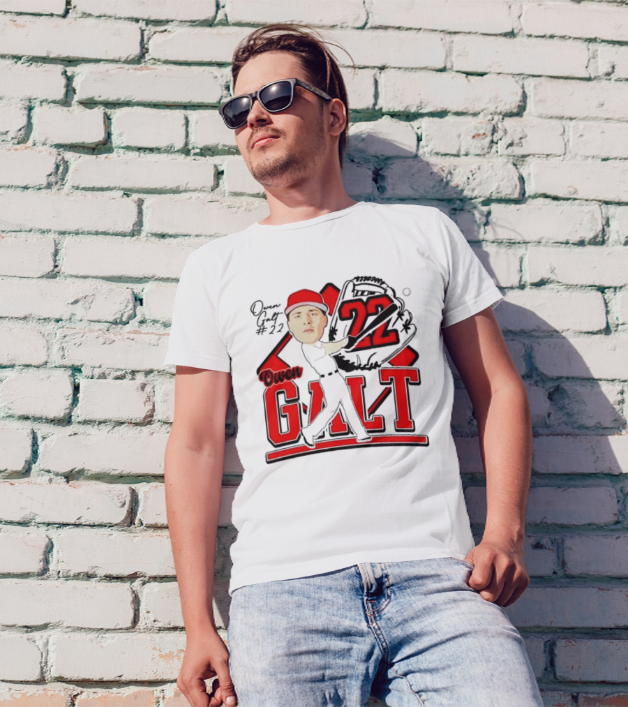 Owen Galt 22 Louisiana Ragin Cajuns Baseball Player Caricature T-Shirt