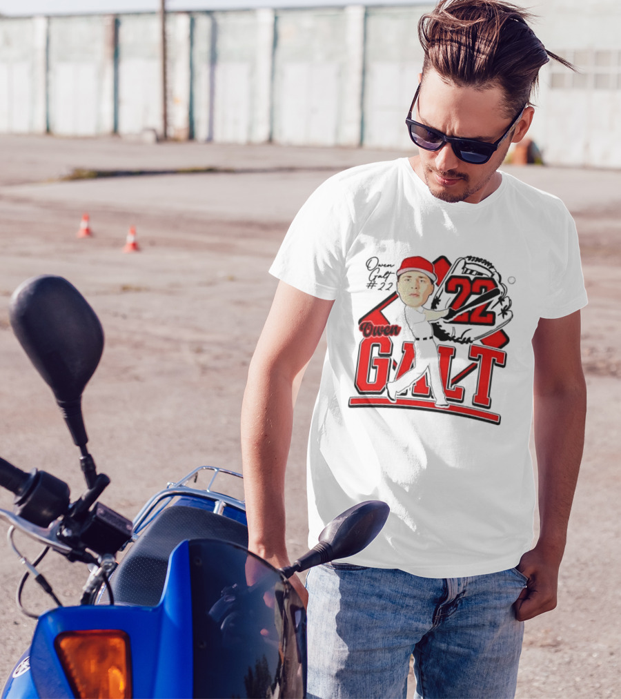 Owen Galt 22 Louisiana Ragin Cajuns Baseball Player Caricature T-Shirt