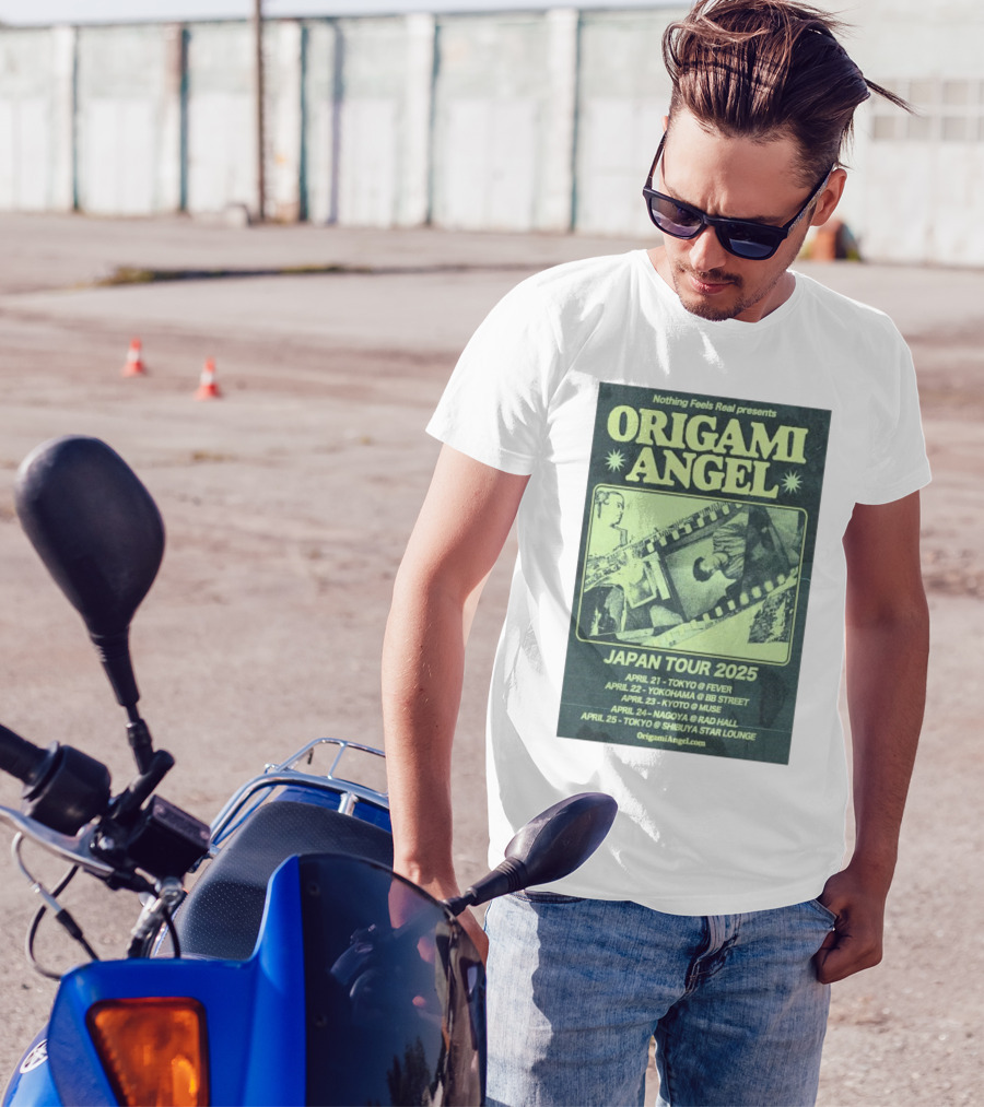 Origami Angel Nothing Feels Real Japan Tour 2025 Tokyo Nagoya Kyoto Yokohama Shibuya T-Shirt