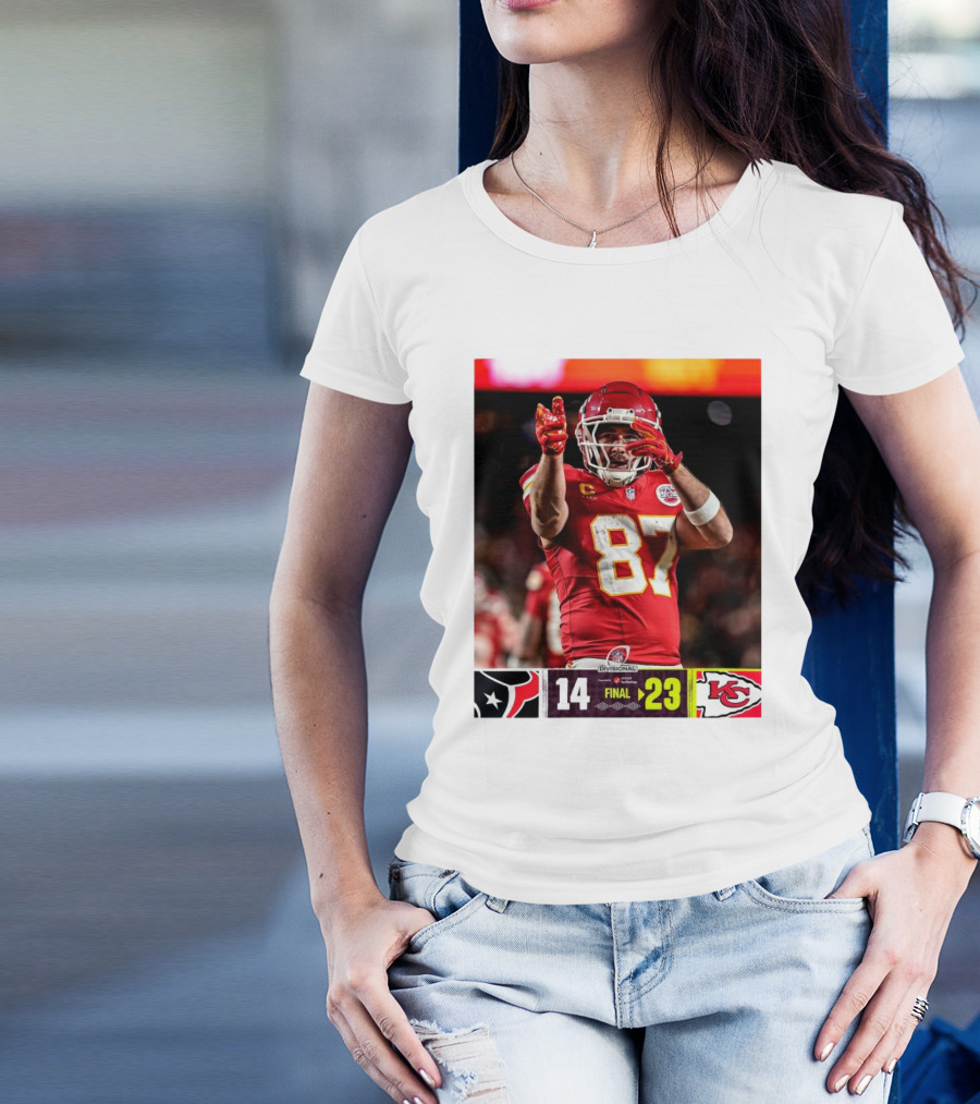 Kansas City Chiefs Defeat Houston Texans 23-14 NFL Divisional Victory T-Shirt