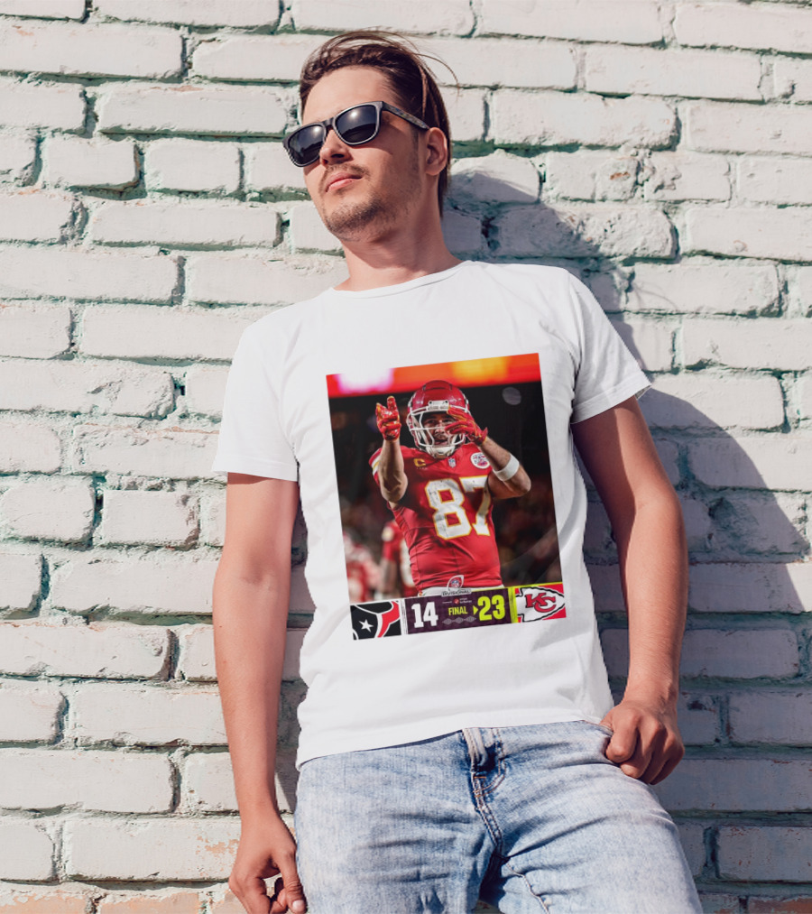 Kansas City Chiefs Defeat Houston Texans 23-14 NFL Divisional Victory T-Shirt