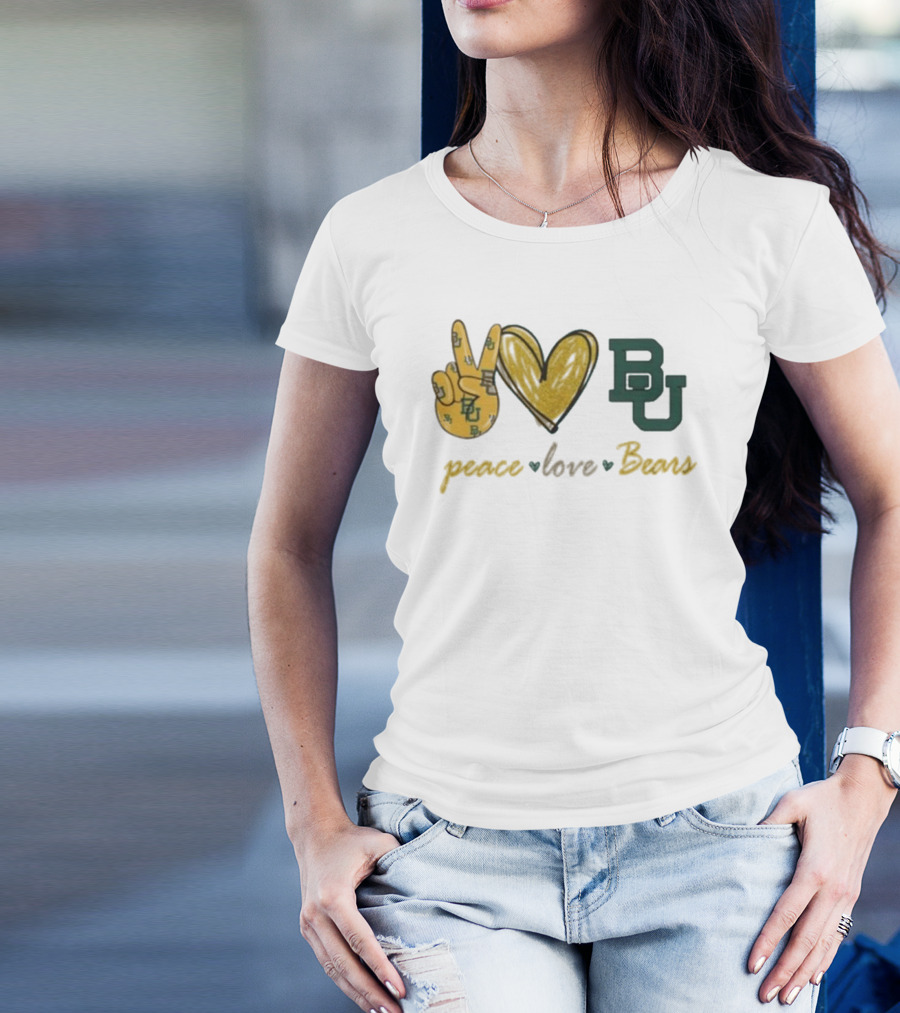 Peace Love BU Bears T-Shirt