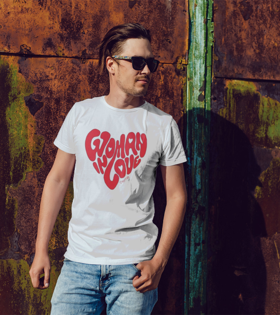 Perrie Woman In Love Heart-Shaped Typography T-Shirt
