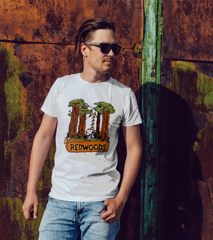 California Redwoods Snoopy Peanuts Camping Adventure T-Shirt