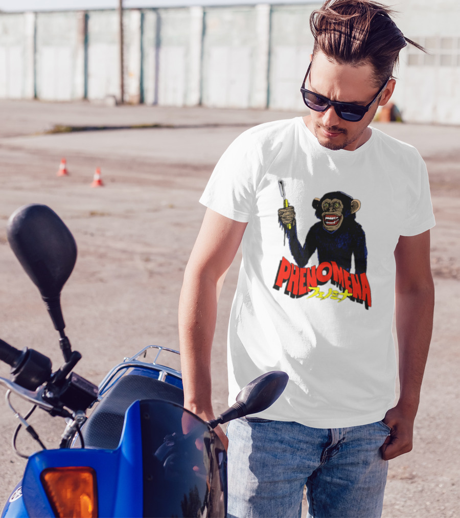 Phenomena フェノミナ Monkey Holding Razor T-Shirt