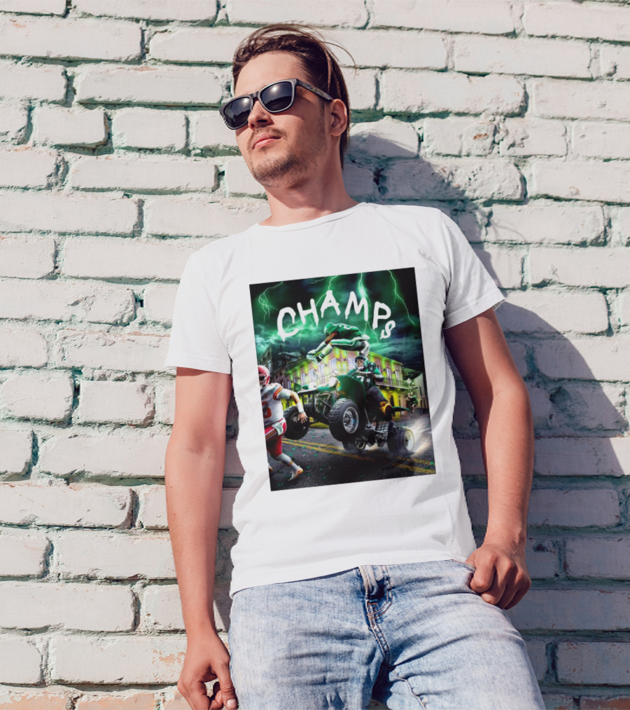 Philadelphia Eagles Champs 2024 Victory Celebration T-Shirt