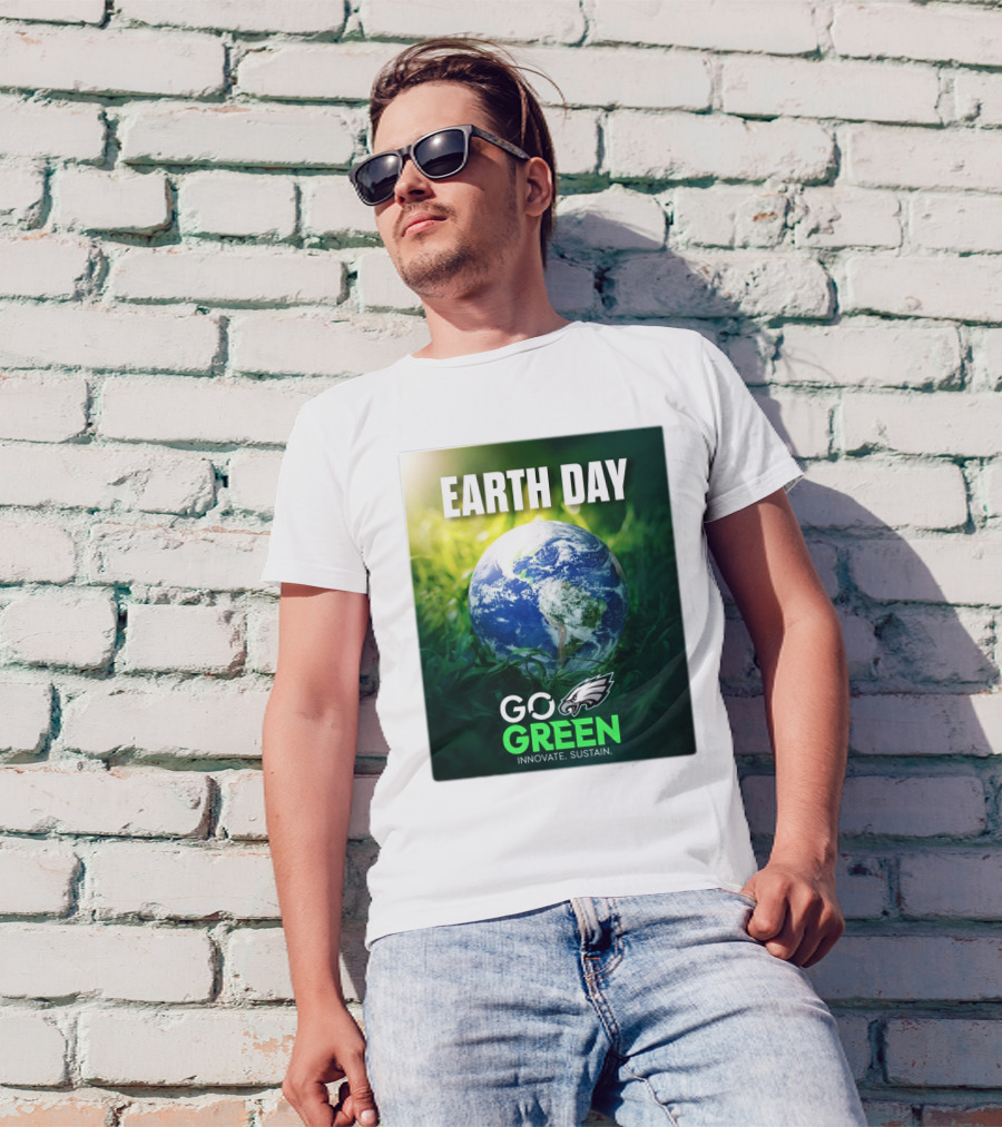 Philadelphia Eagles Earth Day Go Green Innovate Sustain T-Shirt