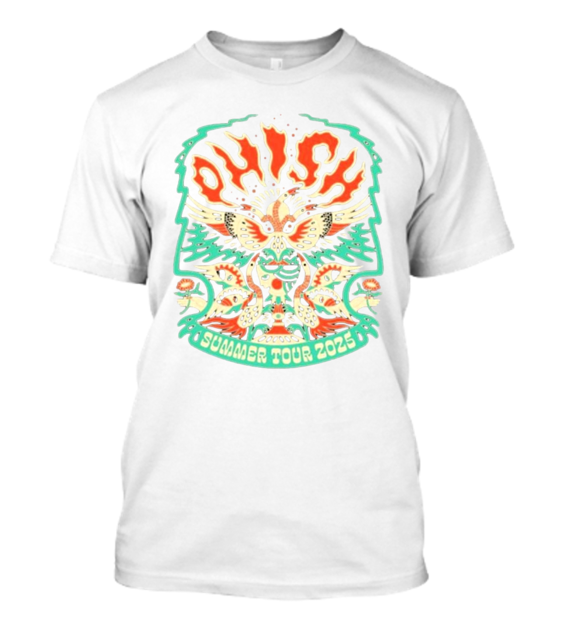 Phish Summer Tour 2025 Psychedelic Bird Artwork T-Shirt