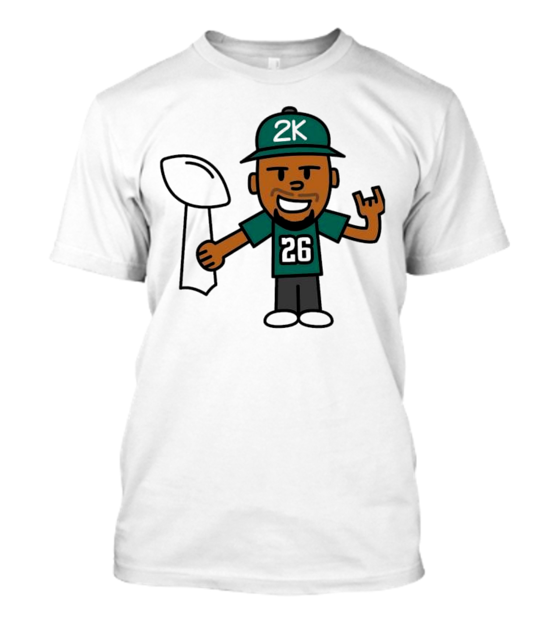 Philadelphia Eagles 2K Super Bowl Champions Saquon Barkley Trophy Celebration T-Shirt
