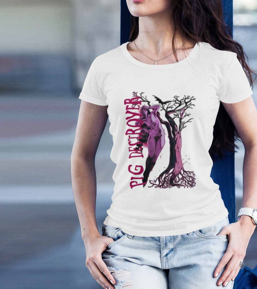Pig Destroyer The Depths Sinister Pink Woman Abstract Tree T-Shirt