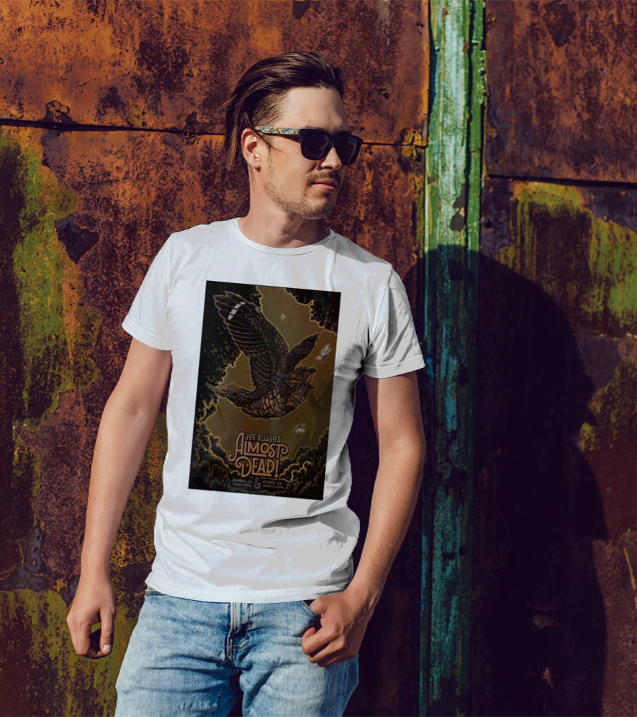 Joe Russo's Almost Dead 2025 Tour Savannah And Atlanta Dates With Owl And Moths Imagery T-Shirt