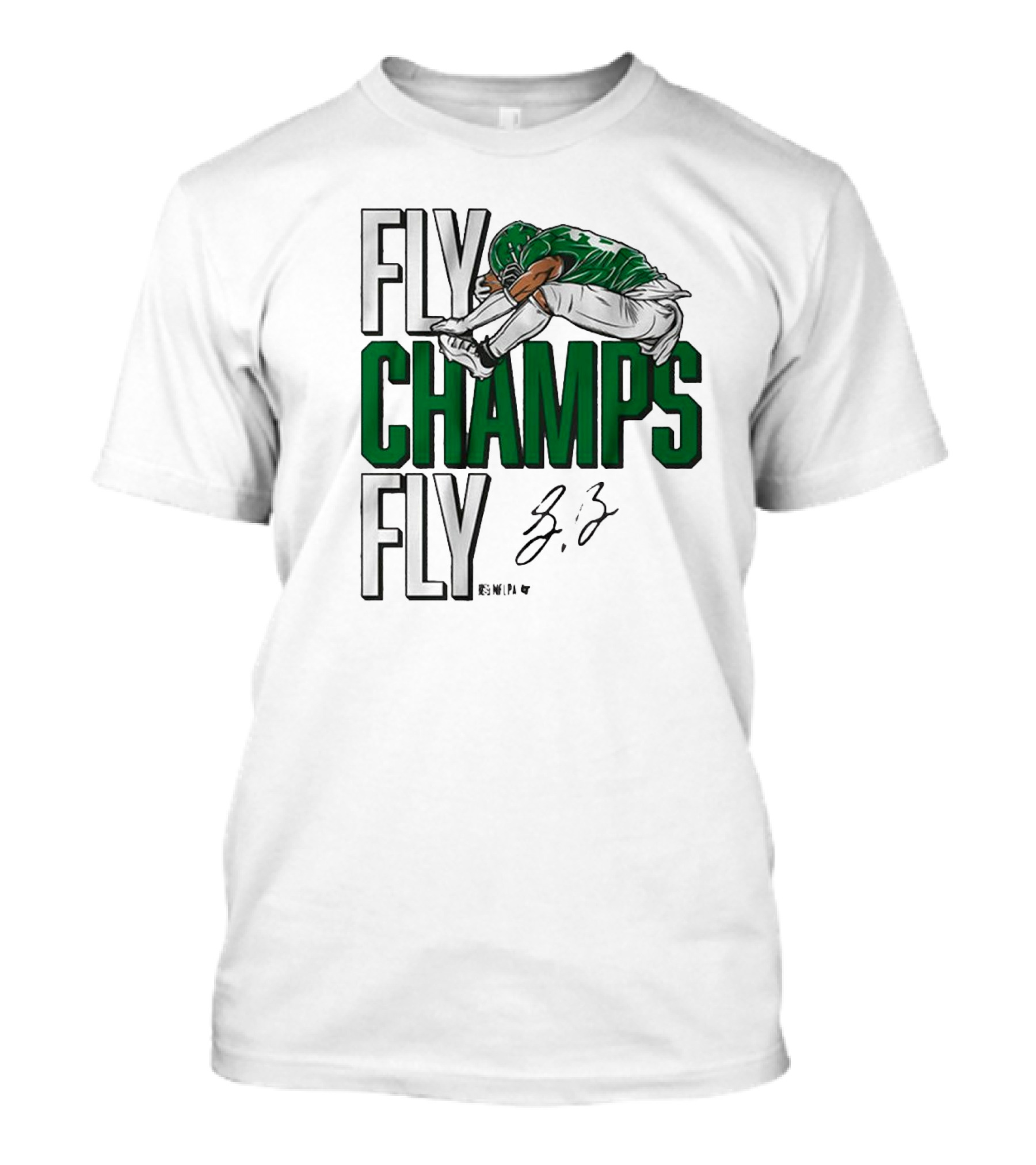 Philadelphia Eagles Saquon Barkley Fly Champs Fly Super Bowl LIX Signature T-Shirt